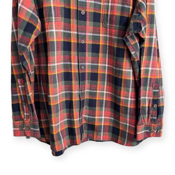 Duluth Trading Co Orange Free Swingin' Flannel Relaxed Fit Shirt Men's Size 3XLT - Picture 4 of 10